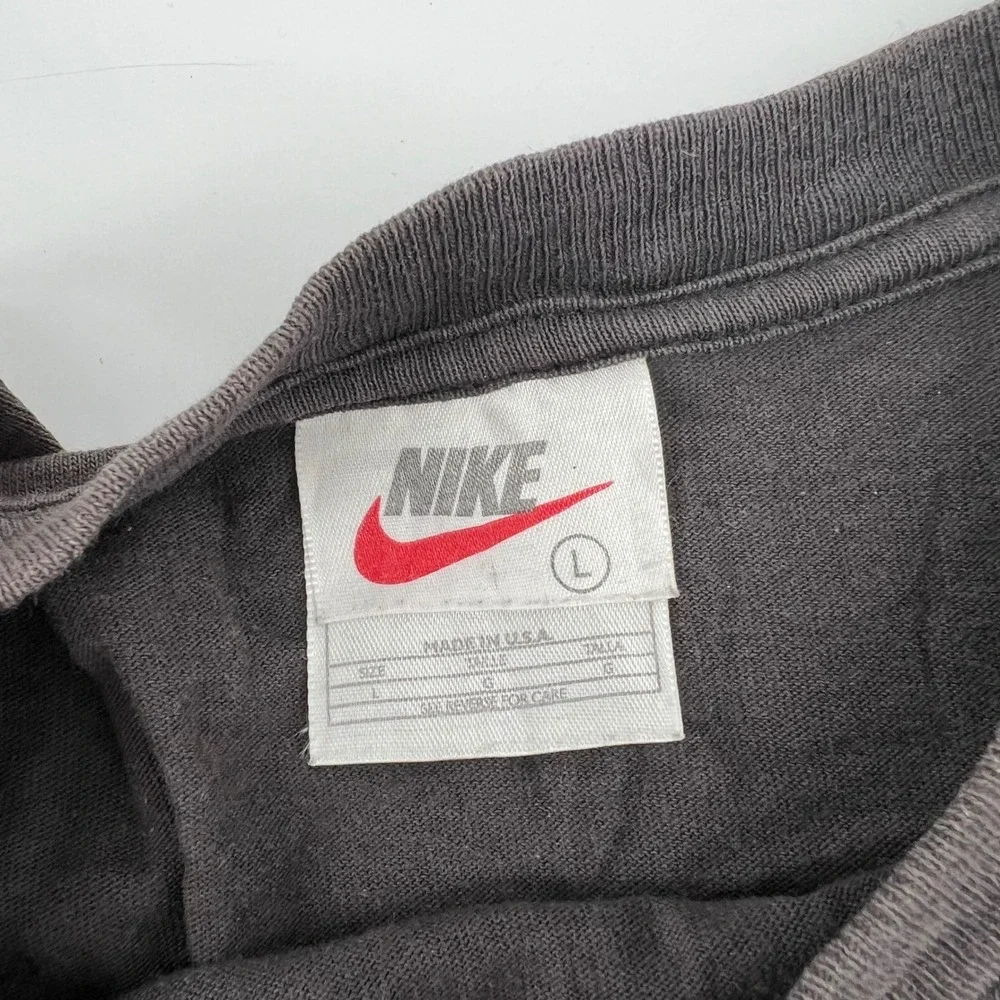 Vintage 90s Nike Embroidered Swoosh T-Shirt Mens Large Faded Black Made in USA